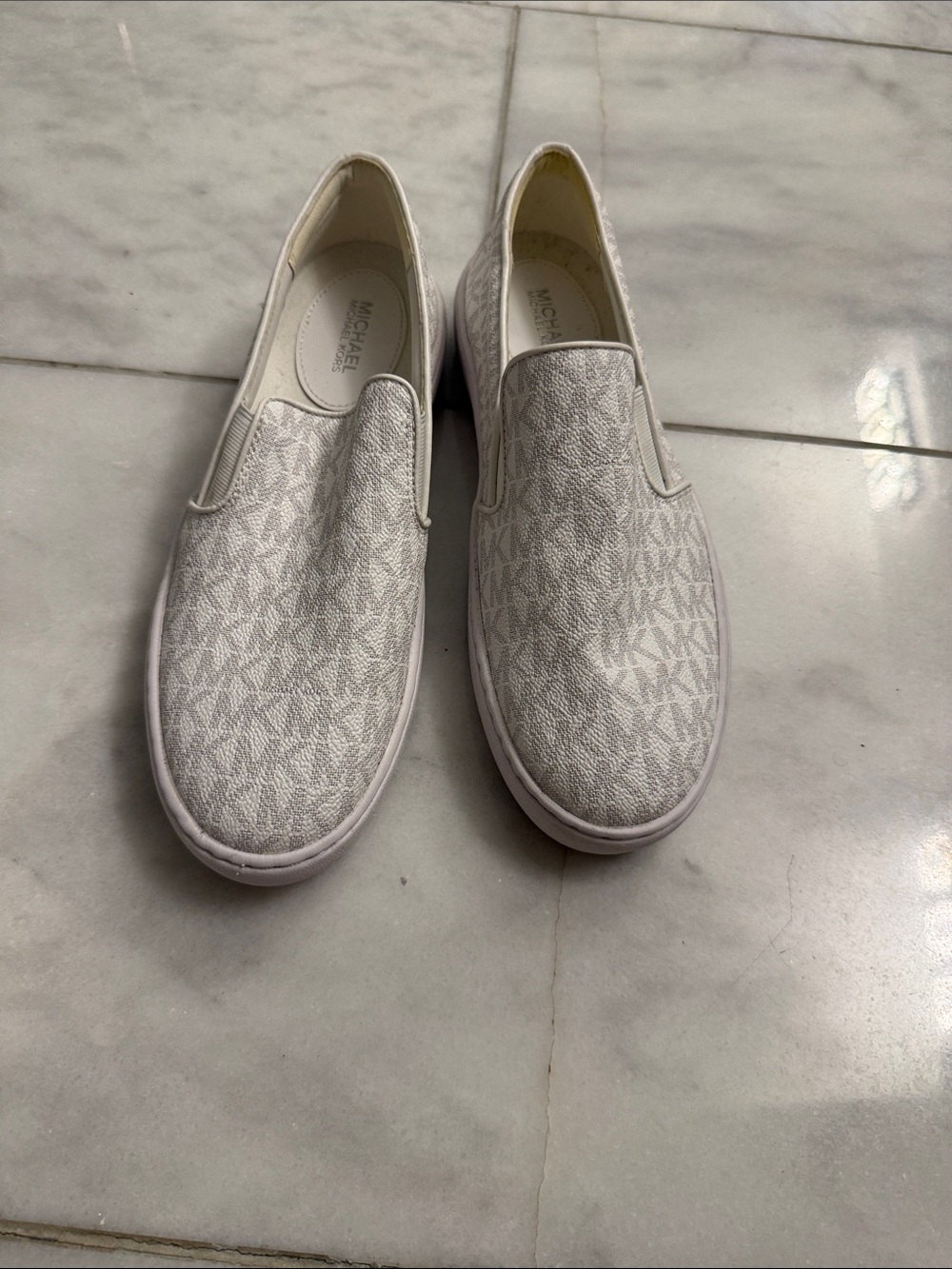 Michael Kors Men's Slip-On Loafers in Light Beige Monogram